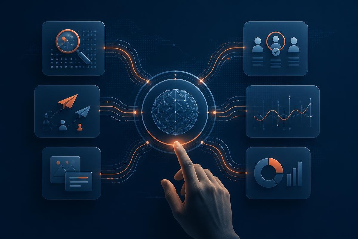 Rapid Neuron AI Growth Systems operating architecture: process, decision, AI, automation and human control