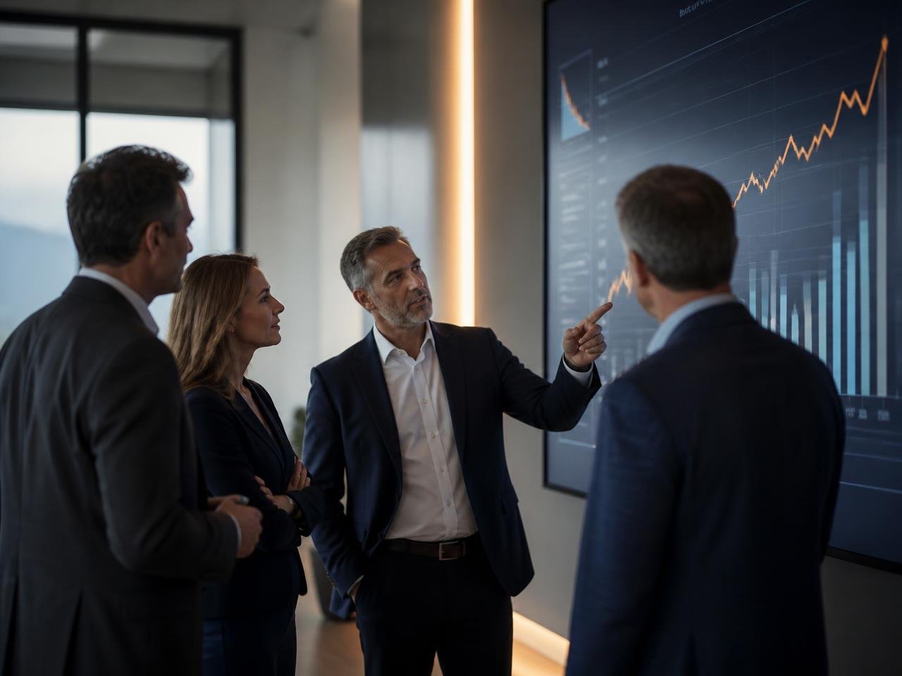 B2B technology leadership team reviewing growth performance with Rapid Neuron